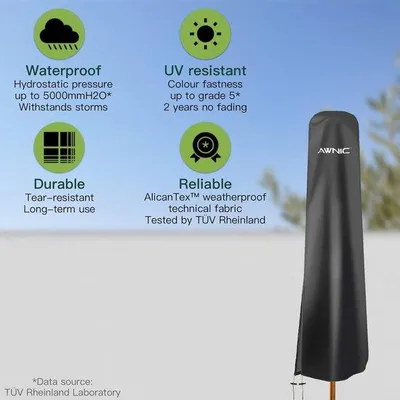 Produktbild von Famanu Schutzhülle für Sonnenschirme - 190 cm, wasserdicht, winddicht