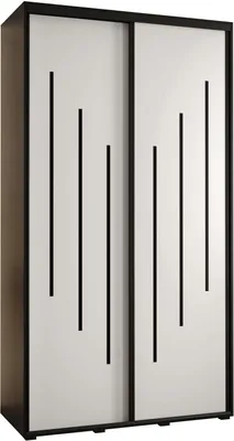 Produktbild von MEBLE KRYSPOL Davos 8 Schrank, zwei Türen - 235,2x130x45 cm - Schwarz Weiß Schwarz