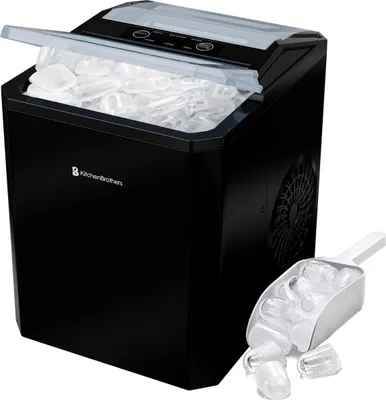 Produktbild von KitchenBrothers - 1L - Eiswürfelmaschine - 12kg/24 Std. - Eiswürfelbereiter - Selbstreinigungsfunktion - Easy Clean - Eiswürfel Maker - Schwarz
