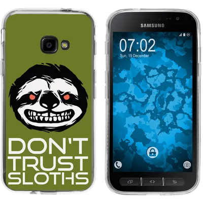 Produktbild von PhoneNatic Case kompatibel mit Samsung Galaxy Xcover 4 / 4s Silikon-Hülle Crazy Animals Faultier M3