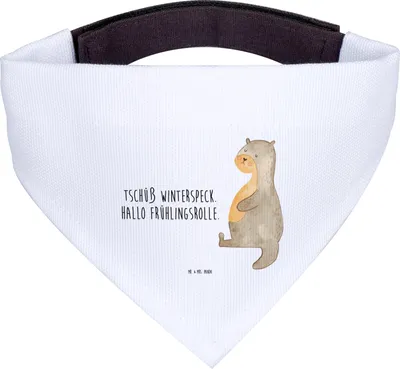 Produktbild von Mr. & Mrs. Panda Hunde Halstuch Otter Bauch - Weiß - Geschenk, Essen. Foodlover, Tuch, Hundehalstuch, Winterspeck, Schal Für, Hunde-Bandana, Sportmuffel, dick
