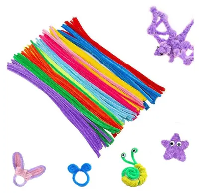 Produktbild von 100 Stš¹ck Pfeifenreiniger Bunt zum Basteln, 10 Farben Pfeifenreiniger Chenilledraht Lang 30cm, Pfeifenputzerdraht fš¹r Handwerk Dekorationen, Pipe Cleaner Basteln fš¹r DIY Handwerksprojekte