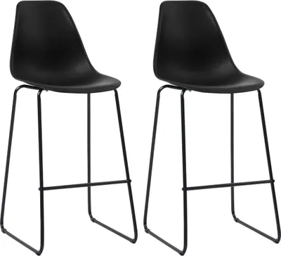Produktbild von Barhocker 2 Stk. Schwarz Kunststoff