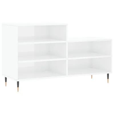 Image de vidaXL Étagère à chaussures blanc brillant 102x36x60 cm Bois composite