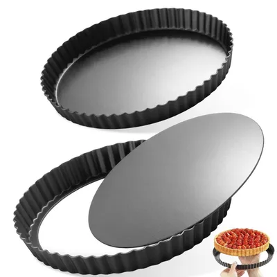 Produktbild von Tarteform mit Hebeboden 2er Set 22cm & 28cm Kohlenstoffstahl Antihaft