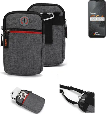Produktbild von K-S-Trade Holster Gürteltasche kompatibel mit Gigaset GS4 Handy Tasche Schutz Hülle grau Zusatzfächer 1x