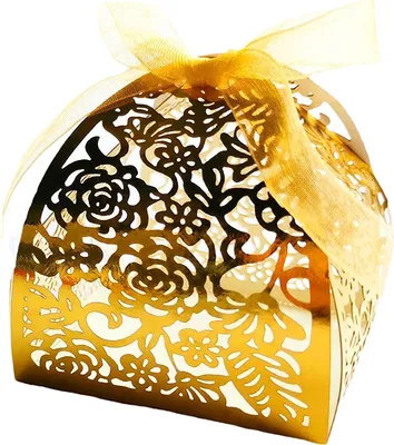 Produktbild von 50 Pack Laser Cut Rosen Hochzeit Gunst Boxen, Mini Geschenk-Boxen Für Bridal Shower Jahrestag Geburtstag Party Hochzeit Gunst