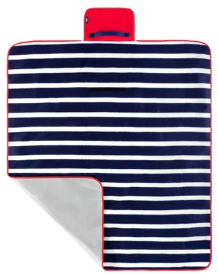 Productafbeelding van Yello BGG1610 Fleece picknickdeken, opvouwbaar, waterdichte onderkant, blauw