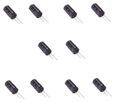 10 Stück Elektrolytkondensatoren 1000 µF, 10 V, gepolt