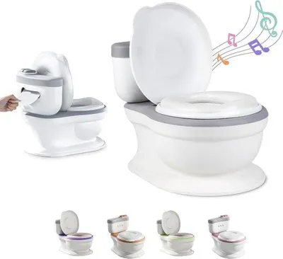 Productafbeelding van Baby Potty - Plaspot Toilet - Zindelijkheidstraining - Met Geluid - 2.23 x 3.02 x 4.25 cm - Grijs