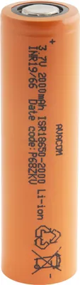 Image de Batterie industrielle rechargeable AVACOM 18650 2000mAh 3,7V Li-Ion