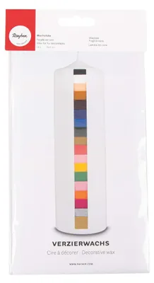 Produktbild von Rayher 3102600 Verzierwachs, Set 18 Verzierwachsplatten, Farben sortiert, je 10