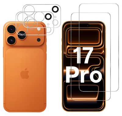 Produktbild von Gehäuse aus gehärtetem Glas für iPhone 17 PRO und Kameraschutz [2er-Pack] Displayschutzfolie  Phonillico®