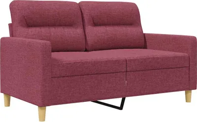 Zdjęcie produktu dla vidaXL sofa 2-osobowa czerwone wino 120 cm tkanina