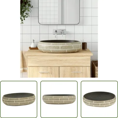 Produktbild von The Living Store Aufsatzwaschbecken Mehrfarbig Oval 59x40x15 cm Keramik