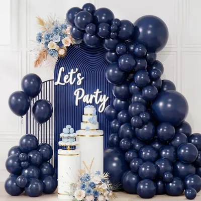 Productafbeelding van Ballonnen, blauw, 100 stuks, geschikt voor verjaardagen, latex, gevuld met helium en/of lucht