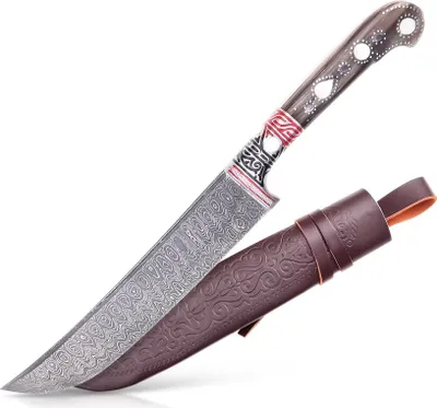 Produktbild von Kochmesser Usbekischer Messer Pchak, 26 cm Damaststahl Handarbeit Küchenmesser