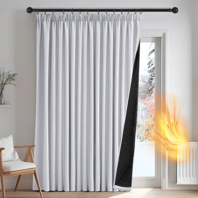 Verdunkelungsvorhang mit Streifen, 140×229 cm, Weiß, 1 Stück