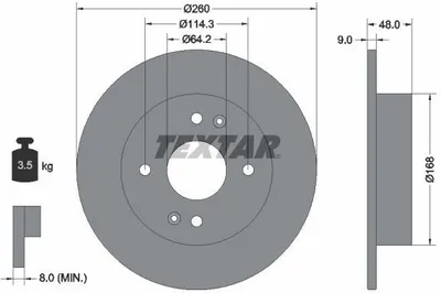 Produktbild von 2x TEXTAR Bremsscheibe 92320203 für HONDA Accord VI Limousine (CK CG CH CF8)