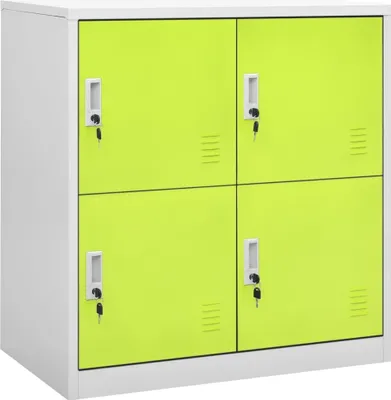 Produktbild von Schließfachschrank Hellgrau und Grün 90x45x92,5 cm Stahl