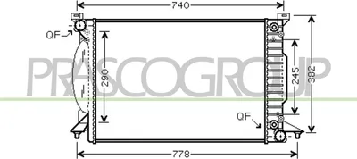 Produktbild von PRASCO AD020R009 Kühler Wasserkühler Motorkühler für AUDI A4 Avant (8ED, B7) A4 Avant (8E5, B6) A4 Limousine (8E2, B6) A4 Limousine (8EC, B7)