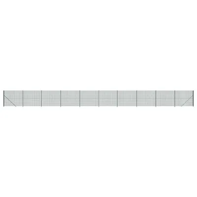 Image de vidaXL Clôture grillagée avec bride au sol Vert 2,2x25 m