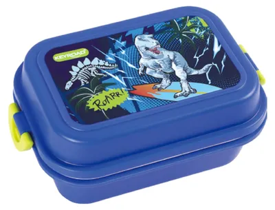 Kinder-Brotdose mit Dino-Motiv, 1 Liter, leicht, auslaufsicher