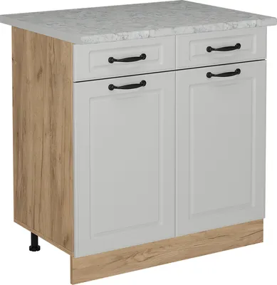 Immagine prodotto di Mobiletto base per cucina Vicco R-Line Bianco rustico 80 cm PL Marmo, Model 53796