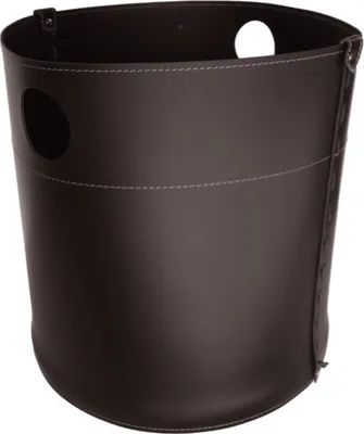 Produktbild von Edler Holzkorb "GIANNO" aus italienischem Leder | Dunkelbraun (dark brown)