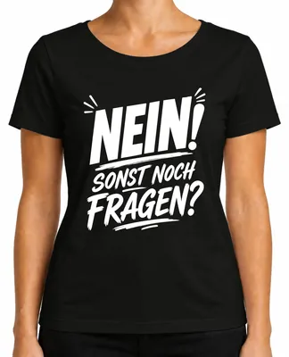 Productafbeelding van Nee! Nog andere vragen? Grappig, sarcastisch, vintage, ironisch dames T-shirt, zwart, maat S