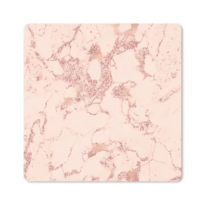 Produktbild von MuchoWow® Mauspad Mousepad Marmor - Adern - Roségold 20x20 cm - Mousepads - Maus Mat - Pad - Mausunterlage - Desk Mat - Bureauartikeln