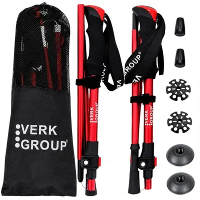 Image de Lot de 3 bâtons de marche nordique rouges (30)