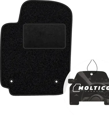 Produktbild von moto-MOLTICO Fahrer Fußmatte Auto Velours Fahrerseite Autoteppiche Schwarz Fahrermatte 1-teilig passend für Fiat Stilo 2001-2007