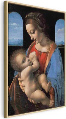 Produktbild von Italienischer Leinwand Leinwandbild - Madonna Litta (Leonardo da Vinci) 60x90 cm Reproduktionen l-G-10215-b-a