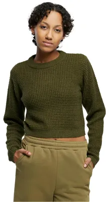Immagine prodotto di Dámský svetr Urban Classics Ladies Short Waffle Sweater summerolive - 5XL