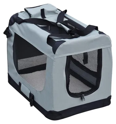 Produktbild von Transportbox Hundebox Katzenbox - S - 50 x 35 x 35 cm - Faltbar - Grau