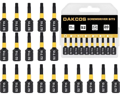 Produktbild von Torx Bits T15 S2 Stahl 1/4" Sechskantschaft 25 mm 20 Stück