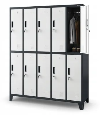Produktbild von Spind Kleiderspind mit 10 Abteilen BARTEK, 1360 x 1720 x 450 mm, anthrazit-weiß