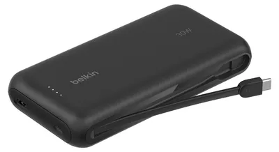 Produktbild von Belkin Powerbank mit integriertem USB-C Kabel, Schwarz, USB-C, 20.000 mAh