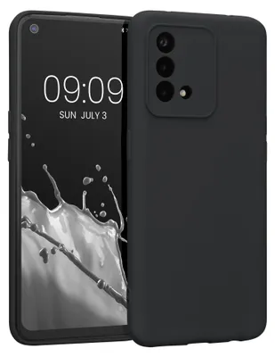 Produktbild von kwmobile Slim Case kompatibel mit Oppo A74 Hülle - Handyhülle aus Silikon in Schwarz matt