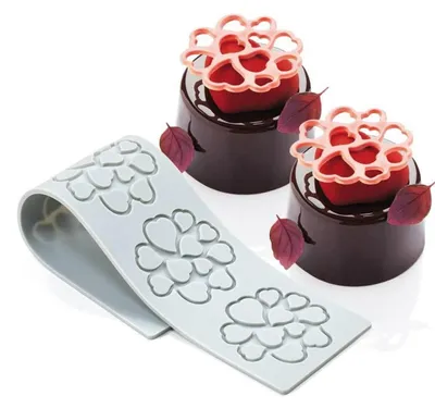 Produktbild von Silikonform Herz Geometrie 3D für Schokolade Süßigkeiten Kuchendekoration 28,2 x 6,1 cm