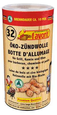 Produktbild von Favorit Anzündwolle für Kamin, 32 Stück, Anzünder, Ofenanzünder, Kohleanzünder