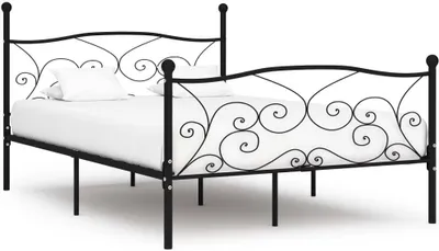 Imagen del producto de Estructura de cama con somier metal negro 140x200 cm