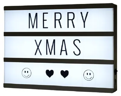 Produktbild von SALCAR LED Leuchtkasten Set, A4 LED Light box mit Batterie und USB Anschluss LED Dekorleuchte, 6500K, mit 90 schwarzen Buchstaben und Zahlen - Tageslichtweiß
