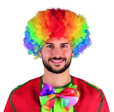 Produktbild von Perücke Locken Regenbogen Clown