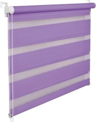 Immagine prodotto di Tenda a rullo doppia Duorollo 50 cm di larghezza 150 cm di lunghezza viola incl. cordoncino Tenda a rullo per finestra Tenda a rullo a morsetto Jalo