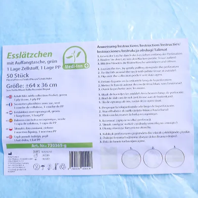 Produktbild von Einmal-Esslätzchen mit Auffangtasche weiß