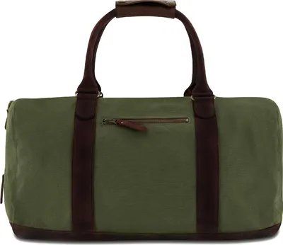 Image de BUCKLE & SEAM sac de voyage Willow Blu Canvas Weekender Green / Brown kaki