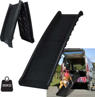 XMTECH Skládací rampa pro psy 156 x 40 x 9 cm Schody pro psy Vstupní rampa pro psy, s protiskluzovým povrchem, snadno přenosná, pro schody do auta SUV
