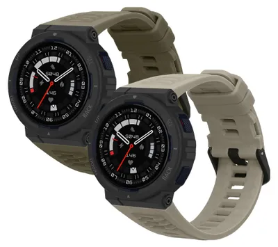 Produktbild von kwmobile 2x Uhrenarmband für Amazfit Active Edge (A2212) Armband - Fitnesstracker Band Set aus TPU Silikon - Ersatzarmband Smartwatch - Dunkelgrün